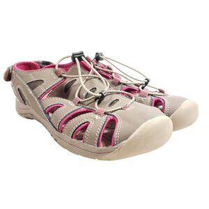 Eddie Bauer Womens Size 10 Leather Water Sandals Taupe & Pink